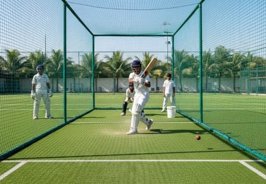 Cricket practice nets in Eluru