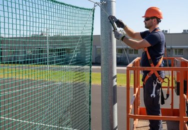 Football goal net installation in Vijayawada