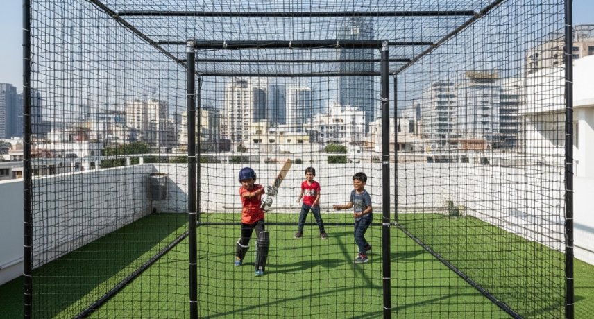 Terrace Cricket Nets Installation in Vijayawada